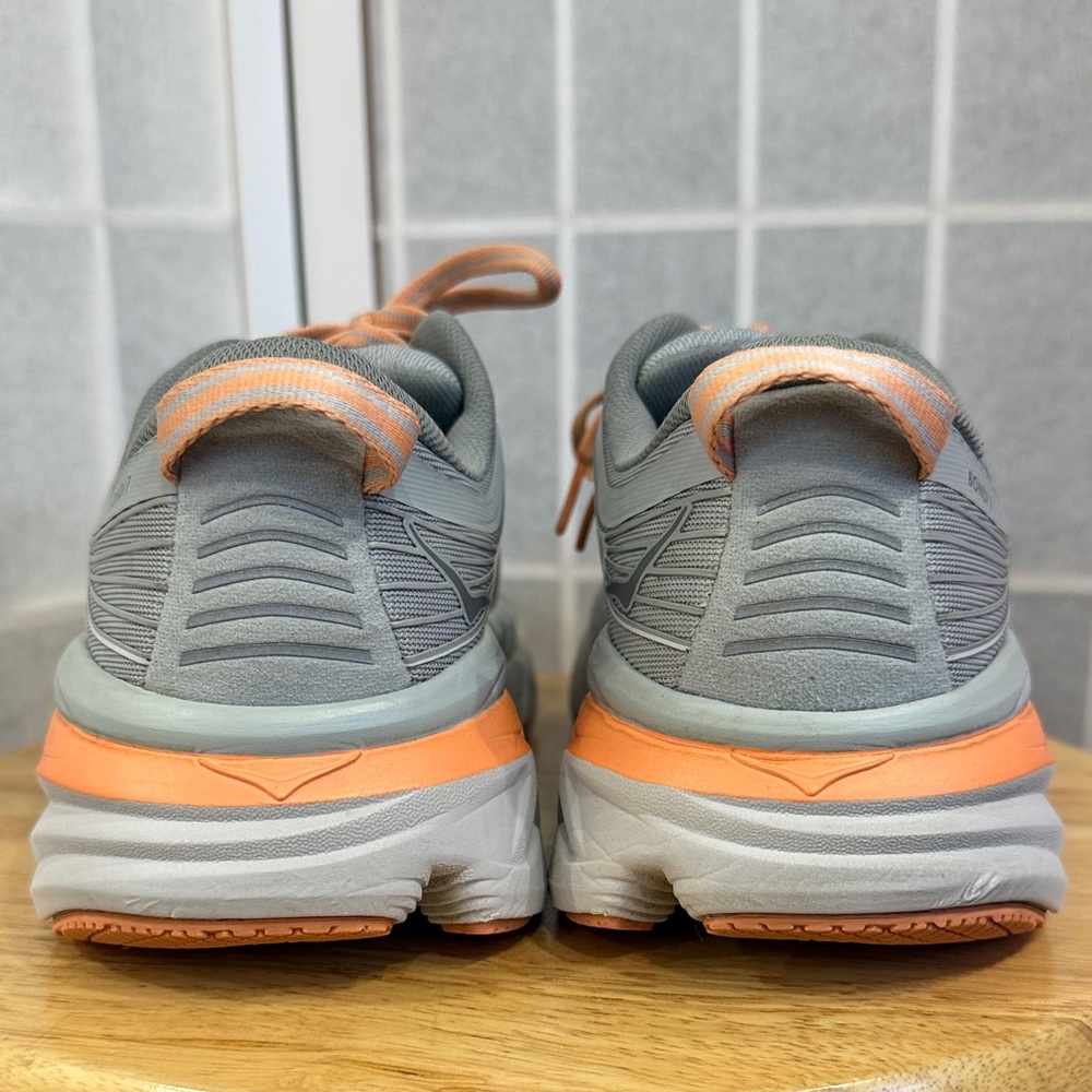 Hoka Bondi 7 Women's Running Shoes Size 8.5 Gray Harbor Mist/Sharkskin - Picture 3 of 9